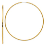 14K 1.2x74mm Polished Endless Tube Hoop Earrings