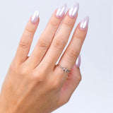 1/20 Ctw Initial 'A' Round Cut Diamond Fashion Ring in 10K White Gold