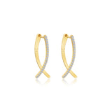 Crossover Oval Hoop Earrings