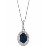 Sterling Silver Lab-Grown Alexandrite & .01 CTW Natural Diamond 18