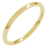 14K Yellow Gold 1.5 mm Lightweight Comfort-Fit Half Round Band Size 8.5