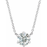14K White Gold 1/4 CT Natural Diamond Solitaire 16