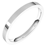 14K White Gold 2 mm Lightweight Comfort-Fit Flat Band Size 7.5