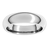 14K White Gold 5 mm Comfort-Fit Half Round Band Size 8.5