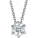 14K White Gold 5/8 CT Lab-Grown Diamond Solitaire 16-18