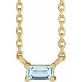 14K Yellow Gold Natural Sky Blue Topaz Solitaire 18