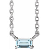 Sterling Silver Natural Sky Blue Topaz Solitaire 18