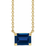 14K Yellow Gold Lab-Grown Blue Sapphire 18