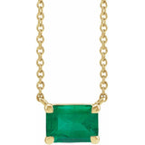 14K Yellow Gold Lab-Grown Emerald 18