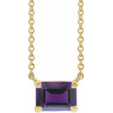 14K Yellow Gold Natural Amethyst 18