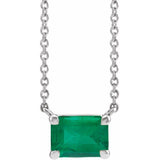 14K White Gold Lab-Grown Emerald 18