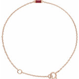14K Rose Gold Natural Ruby 6 1/2-7 1/2