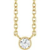 14K Yellow Gold .06 CT Natural Diamond Solitaire 16-18