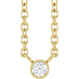 14K Yellow Gold .03 CT Natural Diamond Solitaire 16-18