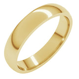 14K Yellow Gold 4 mm Lightweight Comfort-Fit Half Round Band Size 9.5