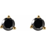 14K Yellow Gold 3/4 CTW Natural Black Diamond Earrings