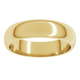 10K Yellow Gold 5 mm Half Round Band Size 10.5