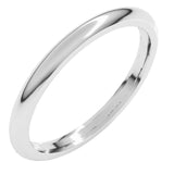 14K White Gold 2 mm Comfort-Fit Half Round Band Size 5