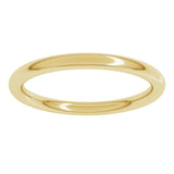 14K Yellow Gold 2 mm Comfort-Fit Full Round Band Size 5.5