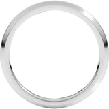 14K White Gold 2 mm Comfort-Fit Half Round Band Size 7.5