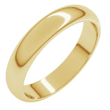 10K Yellow Gold 4 mm Half Round Band Size 13.5