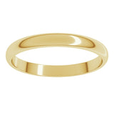 14K Yellow Gold 2.5 mm Lightweight Half Round Band Size 5.5