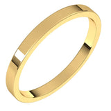 14K Yellow Gold 2 mm Flat Band Size 9