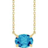 14K Yellow Gold Natural Blue Zircon 18