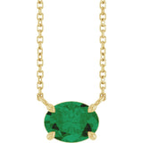 14K Yellow Gold Lab-Grown Emerald 18