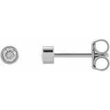 14K White Gold 1/5 CTW Natural Diamond Micro Bezel-Set Earrings
