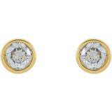 14K Yellow Gold 5/8 CTW Lab-Grown Diamond Micro Bezel-Set Earrings
