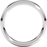 10K White Gold 6 mm Beveled-Edge Comfort-Fit Flat Band Size 11.5