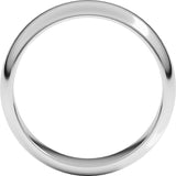 10K White Gold 6 mm Half Round Band Size 10.5