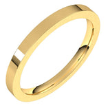 14K Yellow Gold 2 mm Comfort-Fit Flat Band Size 8.5