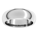 Sterling Silver 6 mm Comfort-Fit Half Round Band Size 15