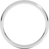 10K White Gold 3 mm Lightweight Comfort-Fit Half Round Band Size 5.5