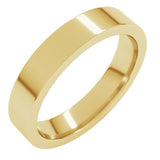 18K Yellow Gold 4 mm Comfort-Fit Flat Band Size 4
