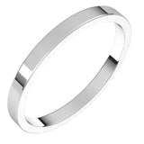 14K White Gold 2 mm Flat Band Size 8.5