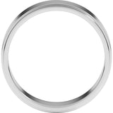 14K White Gold 6 mm Stepped-Edge Flat Band Size 10.5