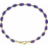 14K Yellow Gold Natural Amethyst 7 1/4