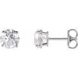 14K White Gold 6 mm Lab-Grown Blue Sapphire Earrings