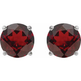 Platinum 6 mm Natural Mozambique Garnet Earrings